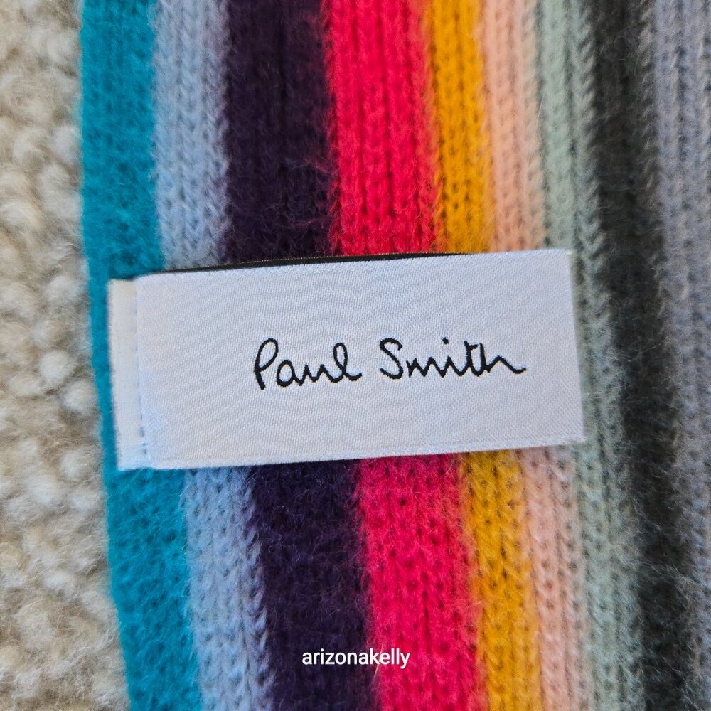 NWOT Paul Smith Knit Wool Striped Scarf - Picture 10 of 16